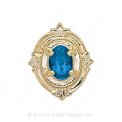 GS147 BT - 14 Karat Gold Blue Topaz Slide 